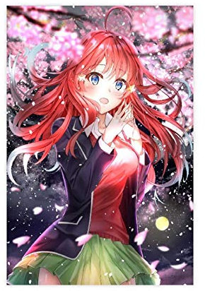 The Quintessential Quintuplets Miku (6) Leinwand-Poster, Wandkunst, Dekoration, Gemälde für Wohnzimmer, Schlafzimmer, Dekoration, 30 x 45 cm, ohne Rahmen