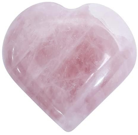 Crocon Rosenquarz Edelstein großes Herz handgeschnitzte Blätterteigsteine ​​Set Pocket Crystal Healing Tumble Collection Palm Sorgenstein Glücksbringer Geschenk Craft Home Decor Größe: 2-2,5 Zoll