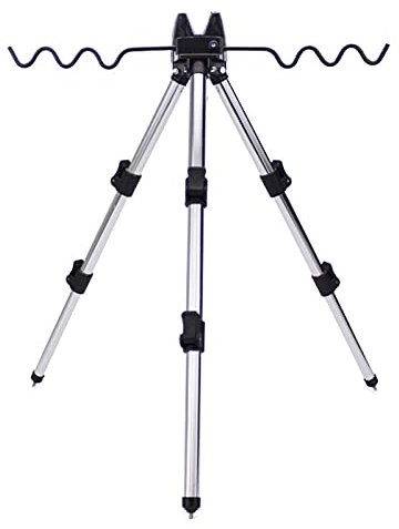 Cañas de pescar trípode soporte de aleación de aluminio ajustable soporte telescópico soporte plegable trípode soporte para mar playa costa muelle tackle telescópico