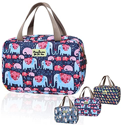 Kulturtasche, Handheld-Reise-Kosmetik-Hängetasche, Badezimmer-Aufbewahrungstasche für Damen, Mädchen, Damen, Blauer Elefant, Tiertasche