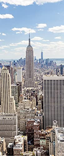 A.Monamour Sticker Porte Autocollant Poster De Porte 3D Vue Aérienne De New York Vinyle Affiche De Porte Sticker Mural Papier Peint Art Décor 77 x 200 cm