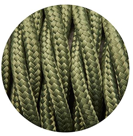 Cable eléctrico trenzado de 5 metros, 2 núcleos, 0,75 mm, estilo vintage, italiano, color verde militar