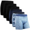 DANISH ENDURANCE Boxer Homme, Sport, Respirant et Doux - Anti-Frottement, Lot de 6, Noir, Bleu, Camo, Mosaïque, XL