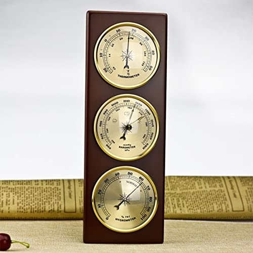 JINYISI 3 Stück/Set Thermometer, Barometer, Hygrometer, Holz, wandmontierte Wetterstation, Barometer für Zuhause, geeignet für Büro, Familie, Hotel