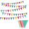 Jizxol Guirnalda de banderines para Exteriores, Resistente a la Intemperie, banderines de Tela de imitación de Lino, decoración para Bodas, Fiestas, cumpleaños(60 Unidades)