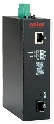 ROLINE Industrie Konverter Gigabit Ethernet - Dual Speed 100/1000 Fiber, mit PoE Funktion