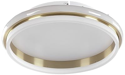 Beliani LED Deckenleuchte Metall gold/weiß ringförmig warmweißes Licht modern Taping