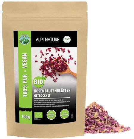 Alpi Nature Boccioli di Rosa Essiccati BIO 100g, bio Boccioli di Rosa Interi Essiccati per Tè