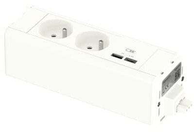 Schneider Electric - Unica System+ - nourrice précâblée M - 2 prises 2P+T + USB A+C - blanc - INS44224