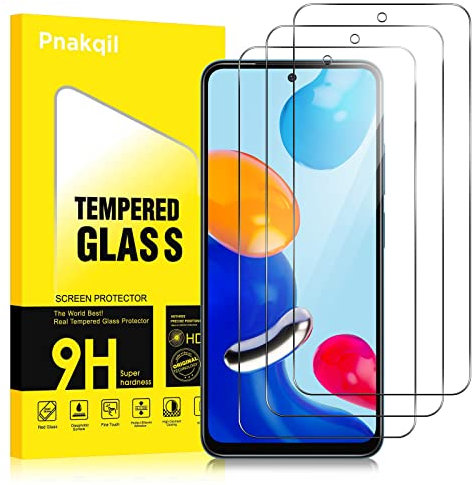 Pnakqil Protector Pantalla para Xiaomi Redmi Note 11/Note 11S [3 Piezas],9H Dureza,Ultra HD y Transparent,Antiarañazos,Antihuellas,Sin Burbujas,Cristal Templado Compatible con Redmi Note 11 6.43