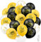 25 Stuck Eid Mubarak Dekoration Ballon,Gold,Schwarz und Gold Konfetti Eid Mubarak Latexballons Ramadan Ballons Eid Mubarak Ramadan Feier Dekoration Latex Ballons mit Band für Eid Party Dekoration