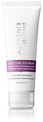 PHILIP KINGSLEY Moisture Extreme Enriching Shampoo for Curly Dry Damaged Hair Curls Anti-Frizz Hydrating Intense Hydration Gentle Cleansing Shampoo Detangles Conditions Tames, 75ml