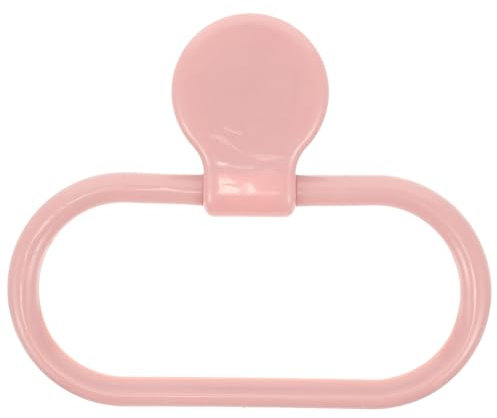 Self-Adhesive Pink Towel Ring - No Drilling Abs Hanging Towel Holder for Bathroom & Kitchen Wall - Easy Installation & Stylish Design