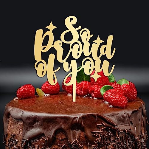 Rimego So Proud of You Cake Topper 2023 Graduation Cake Topper Graduation Party Dekorationen Congrats Grade Cake Picks for 2023 Congrats Grade Party Dekorationen Supplies