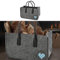 Kaminholztasche Stickerei Heimatliebe │ Filz 48x28x25cm hellgrau │ Aufbewahrung für Brennholz (1 x Kaminholztasche Heimatliebe hellgrau)