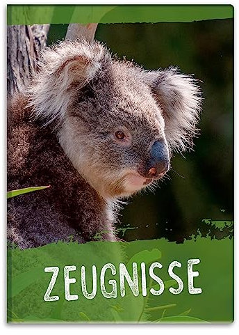 itenga Zeugnismappemit Motiv DIN A4 Dokumentenmappe Zeugnisse - für Kinder Jugendliche Schüler Mädchen (Koala)