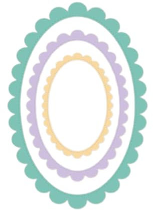 Craftelier - Wesentliche Stanzformen für Scrapbooking und andere Bastelarbeiten | ovale Rahmenform - Ungefähre Größe der Stanzformen zwischen 8,4 x 5,7 cm und 11,06 x 16,33 cm