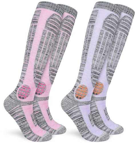 srclo Thermal Ski Socks for Men Women,Winter Thick Warm Knee High Sport Socks for Snowboard Walking Hiking Running Skiing and Outdoor Sports 2 pairs