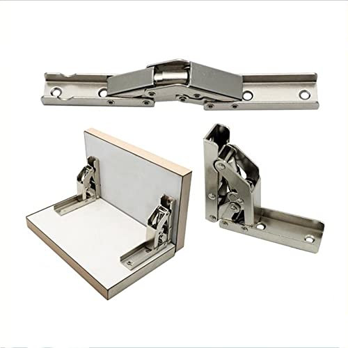 Bisagra plegable de 90 grados para puerta/estante oculto, soporte de mesa, piezas de muebles (2 piezas)