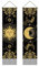AHANDMAKER Packung Mit 2 Wandteppichen Mit Sonne Und Mond, Konstellation Und Universum, Mystischer Wandteppich In Schwarz Und Gold, Quasten-Wandbehang Für Den Raum, 13 x 51 Zoll