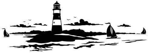 Rakelfix Leuchtturm mit DREI Segelboote ca.30cm Aufkleber Sticker Autoaufkleber Wandtattoo Surf Kite Surfer