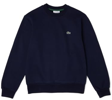 Lacoste Men's Sweatshirt SH9608 Blue Round Neck Organic Cotton Classic Fit AI23 7