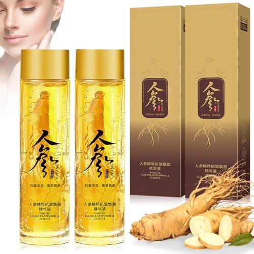 Ginseng Anti Wrinkle Serum, 2 Stück Ginseng Polypeptide Anti-Ageing Essence, Peptid Anti Falten Ginseng Serum, 120ML Ginseng Essence, Gesichtspflege für alle Hauttypen