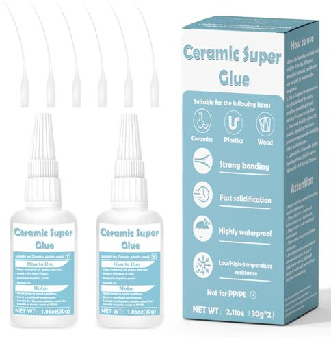 Colla per ceramica da 60 g, solidificazione rapida, alta viscosità, utilizzata per la riparazione rapida di ceramica, metallo, plastica, legno, vetro, giada e così via