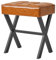 IBUYKE Quadratischer Make-up Hocker mit X-Bein Fußstütze, PU Fußstütze Hocker, Ottoman Sitz Eitelkeitshocker, Multi-Use als Kleiner Beistelltisch, für Schlafzimmer, Wohnzimmer, Hellbraun L/G-71J
