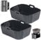 BYKITCHEN Airfryer Silikonform für Ninja Double Stack XL Heißluftfritteuse SL400EU, 2 Stück Heißluftfritteuse Zubehör für Ninja SL400EU 9.5L, Airfryer Zubehör für Ninja Heißluftfritteuse Double Stack