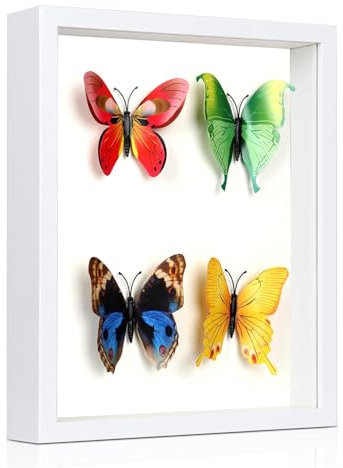 KZQXXT 3D Bilderrahmen Zum Befüllen 20x29 cm, Weißer Rahmen, Bilderrahmen tief für Blumen, DIY Kunstwerke, Weihnachtsgeschenke, Befüllen 3D holzrahmen