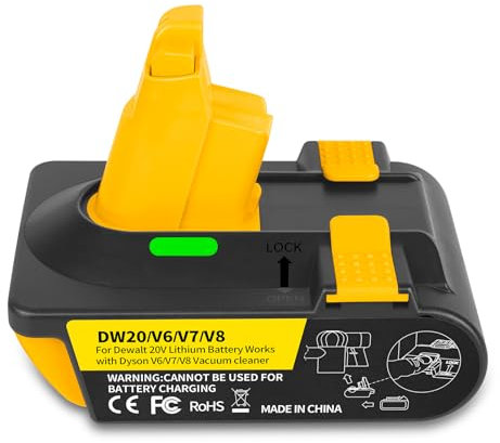 3 in 1 Battery Adapter - Compatible with Dyson V6, V7, V8. Convert a DeWolt Battery to be Used as a Dysn, Suitable for Dyson Vacuum Cleaners in The V6, V7, and V8 Series. (for dewalt)