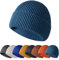 Enwokran Wintermütze Mütze Herren Damen Strickmütze Roll up Edge Cuffed Beanie Klassisches Design Herrenmütze Modern Weich Elastisch Haube Atmungsaktivem (Pfauenblau)