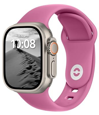 ELETTRONEO SB Cinturino per Apple Watch Ultra 3 2 49mm, Serie 11 10 46mm, 9 8 7 45mm 41mm, SE 6 5 4 44mm 40mm, 3 2 1 42mm 38mm Donna Uomo Band Bracciale Sport Silicone, Rosa Ladies
