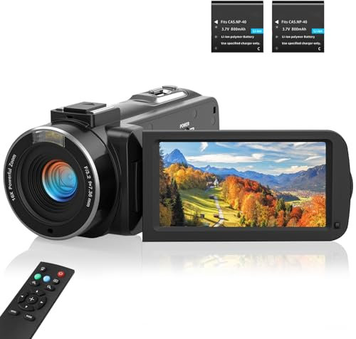 SIXTARY Camcorder 1080P 36MP FHD Vlogging Camera for YouTube, Streaming Video Recording, Video Camera 16X Digital Zoom 3.0 LCD 270° Rotatable IPS Screen with Remote Control