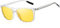 DUCO Polarized Night Vision Glasses for Men and Women Yellow Safety Driving Glasses with UV Protection and Anti Glare (Transparent Frame Silver Temple Yellow Lens)