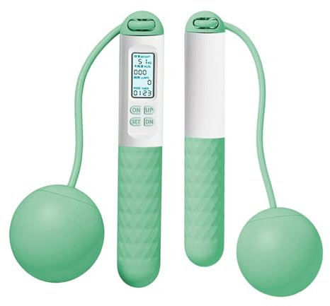 scyca Wireless Skipping Rope | Non-Slip Skipping Rope Automatic Counter Weight Skipping Rope Skipping Rope with Adjustable Length with LCD Backlight - for Men and Women