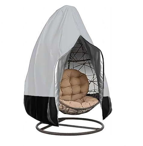 YSMSMZJK Abdeckung Hängesessel Mit Reißverschluss Gartensessel Abdeckung für Schaukelstuhl, Pod Chair, Terrassenstuhl Gartenmöbel Abdeckung,Gray-230x200cm