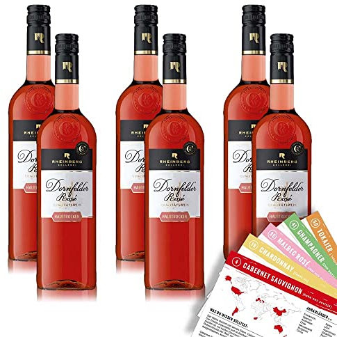 Rheinberg Dornfelder Rosé, halbtrocken, sortenreines Weinpaket + VINOX Winecards (6x0,75l)