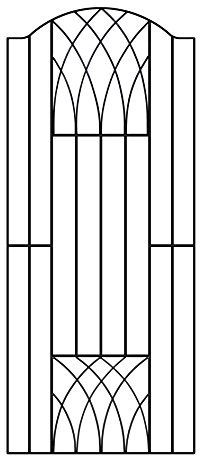 Abbey 1800mm High Bow Top Metal Garden Side Gates Wrought Iron Style Pedestian Gate (880mm Gap x 1800mm High VETB)