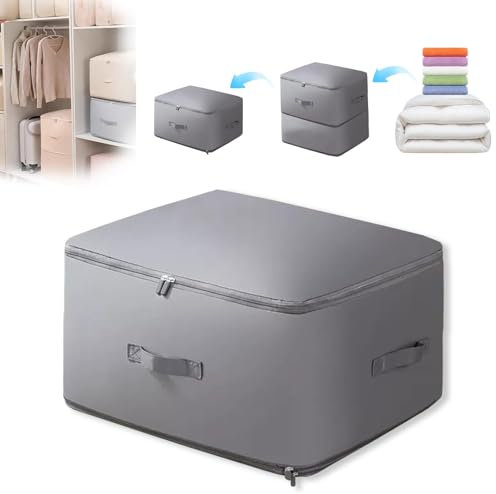 beijieaiguo Faltbare Aufbewahrungsbox, Aufbewahrungsbox Kleidung, selbstpressende Aufbewahrungstasche, Bettdecken-Aufbewahrungstasche, Spind Organizer (54 * 42 * 60cm)