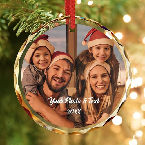 Bemaystar Personalisierte Weihnachtskugeln mit Foto, benutzerdefinierte Weihnachtsschmuck, Hochzeitsgeschenke für Paare, Ebridal Shower Geschenke für Braut