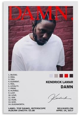 Lcaltcp Wandkunst, Kendrick-Musik-Lamar-Album, Poster, Musikposter für Zimmer, ästhetische Leinwand, Wandkunst, Schlafzimmerdekoration, 30 x 45 cm