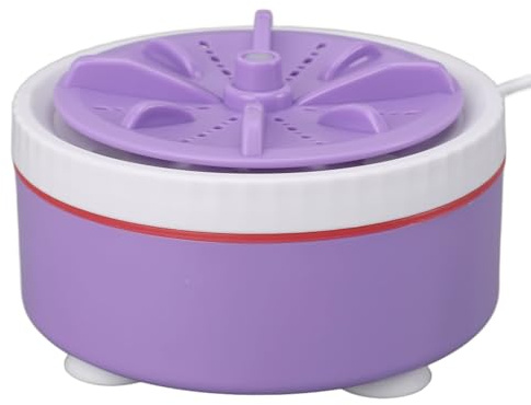 Mini Portable Turbo Washing Machine Efficient for Individual Traveling Business Trip Light Laundry USB Powered for Small Clothes Fruit Dish Washing (Purple)