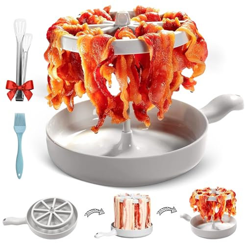 nnOuOnn Microwave Bacon Cooker Small Baking Tray, Kitchen Accessories Microwave Bacon Crisper Filter Oil and Reduce Fat