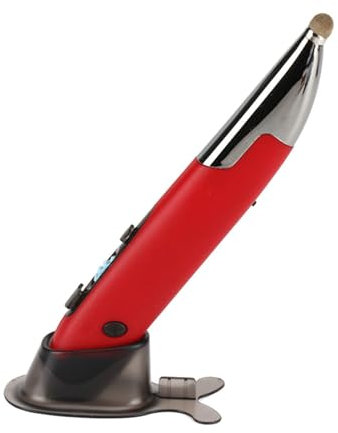 Pissente 2,4 G Drahtloser Mausstift, 4 Tasten Vertikaler Stiftstil Digitaler PC-Maus Spracheingabe Unterstützen 128 Sprachen für PC-Laptops (Rot)