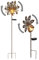 GLOBO Solarleuchte Windrad Solarlampe Erdspieß Gartendeko Solar Gartenstecker rost, Metall, LED warmweiß, 2er Set