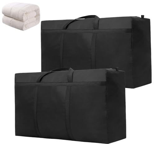 Sacchi Neri Grandi Oxford, Sacchetti da 180L, Oxford Borse Trasloco, Borsone da Viaggio con Cerniera e Manici, Borsa Trasloco Sacchi Contenitori Adatto per Biancheria da Letto, Piumone, Trapunte