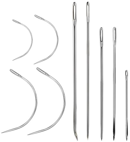 Easusy Sewing Needles, 9 PCS Needles for Sewing, Hand Sewing Needles | Leather Needles Hand Sewing, Curved Needles for Hand Sewing, Home Upholstery, Carpet Canvas Repair