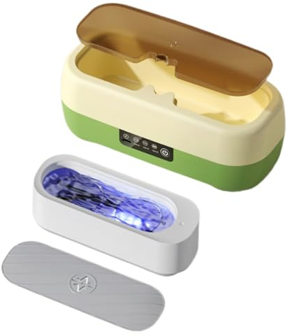Xvilmaun Nettoyeur de bijoux à ultrasons, machine de nettoyage en profondeur pour prothèses dentaires, nettoyeur de montres, fournitures de nettoyage rechargeable pour boucles d'oreilles, colliers